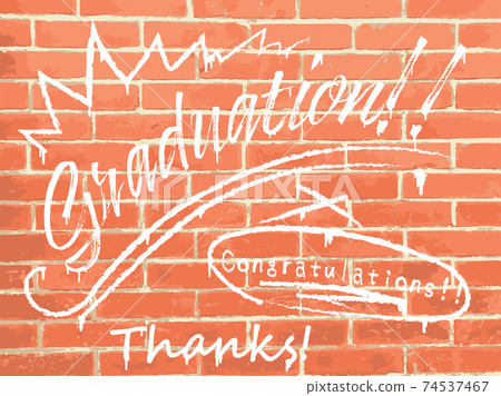 Brick wall graduation spray art graffiti Brick wall graduation spray art graffiti 74537467