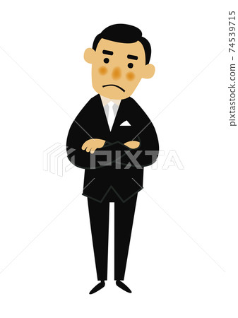 Material of the person. Image illustration of the party. Men in formal suits. 74539715