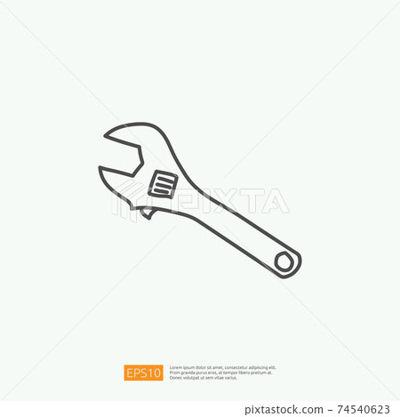 maintenance service concept icon with wrench sign symbol. engineering related icon for plumbing, industrial, construction. stroke line vector illustration maintenance service concept icon with wrench sign symbol. engineering related icon for plumbing, industrial, construction. stroke line vector illustration 74540623