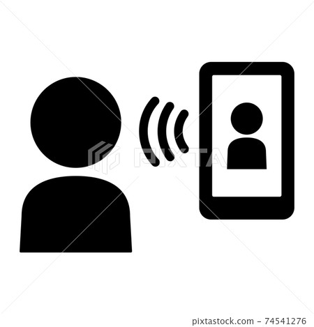 A person who measures body temperature with a smartphone-type non-contact thermometer Icon pictogram A person who measures body temperature with a smartphone-type non-contact thermometer Icon pictogram 74541276