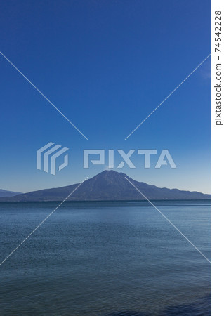 Scenery of Sakurajima seen from Shigetomi Beach Aira City, Kagoshima Prefecture 74542228