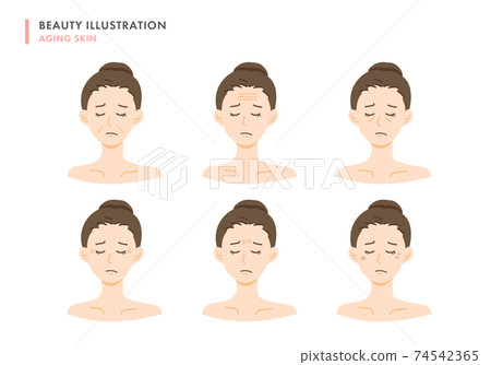 Illustration flat for age skin and aging care 74542365