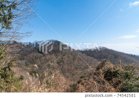 從白山Junrei Pass登山路線的山路上看到的白山 74542581