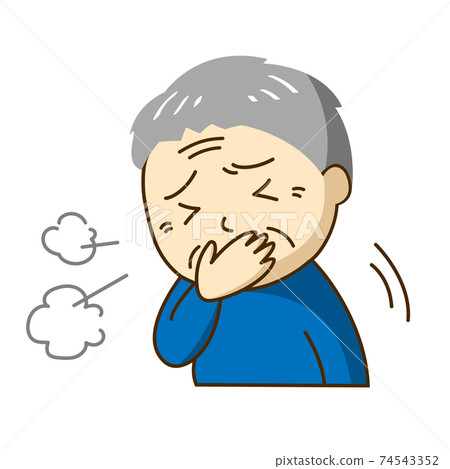 Grandfather coughing painfully - Stock Illustration [74543352] - PIXTA