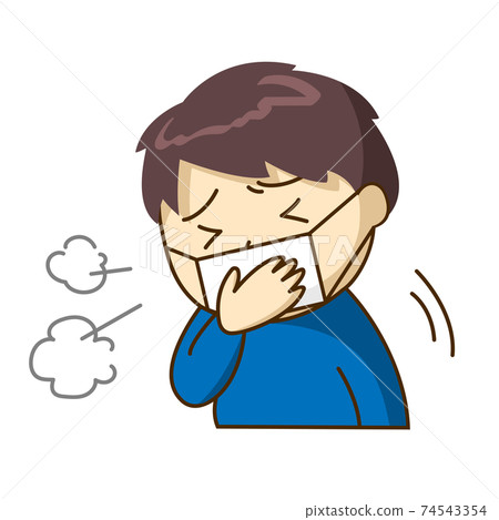 Man coughing painfully Man coughing painfully 74543354