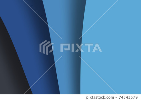 Blue waves paper layer background in trendy colors 2020 74543579