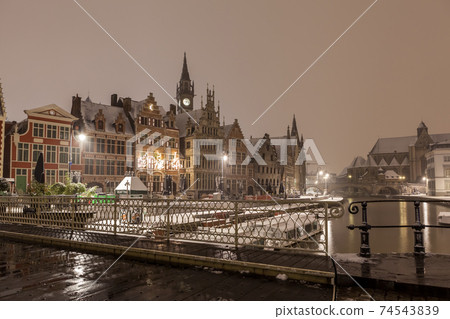 Graslei here next to the leie of Ghent Graslei here next to the leie of Ghent 74543839