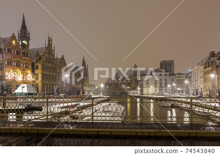 Graslei here next to the leie of Ghent Graslei here next to the leie of Ghent 74543840