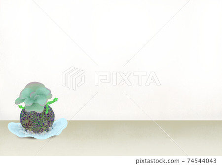 簡單的白色房間,擁有明亮自然的氛圍,帶有多汁的苔蘚球(淺藍色盤子和涼爽的玻璃球裝飾) 簡單的白色房間,擁有明亮自然的氛圍,帶有多汁的苔蘚球(淺藍色盤子和涼爽的玻璃球裝飾) 74544043