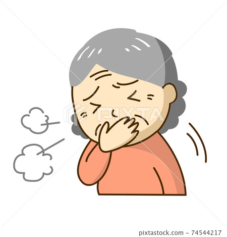 Grandmother coughing painfully - Stock Illustration [74544217] - PIXTA