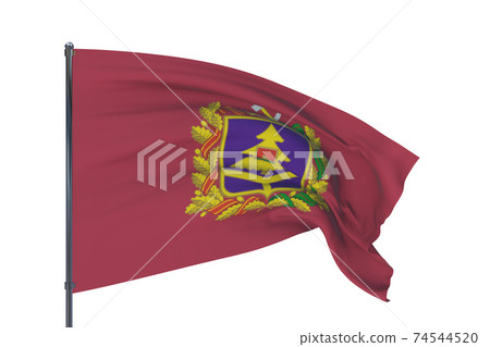 Flag of Bryansk Oblast. 3D illustration isolated on white background. Flags of the federal subjects of Russia. Flag of Bryansk Oblast. 3D illustration isolated on white background. Flags of the federal subjects of Russia. 74544520