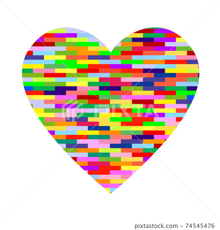 Heart on pattern background of many multi-colored bricks vector illustration Heart on pattern background of many multi-colored bricks vector illustration 74545476