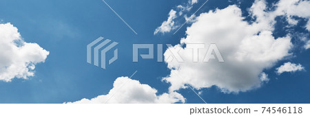 Blue sky background with clouds in summer day. Panorana view Blue sky background with clouds in summer day. Panorana view 74546118