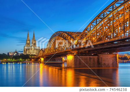 Cologne Germany, night city skyline at Cologne Cathedral (Cologne Dom) Cologne Germany, night city skyline at Cologne Cathedral (Cologne Dom) 74546238