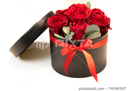 Gentle colourful bouquet of red roses on white background, close-up Gentle colourful bouquet of red roses on white background, close-up 74546597