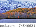 The end of the autumn leaves in Kagamiike, Nagano City 74546621