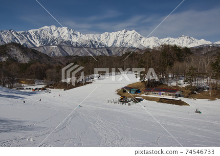 Majestic Jiigatake, Kashimayarigadake, Goryudake seen from the Nakayama Plateau, Omachi City, Nagano Prefecture 74546733
