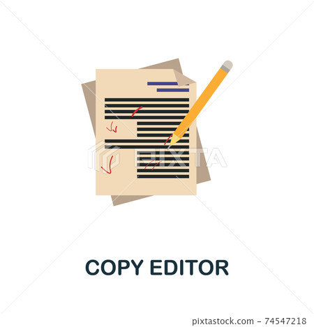 Copy Editor flat icon. Color simple element from freelance collection. Creative Copy Editor icon for web design, templates, infographics and more 74547218