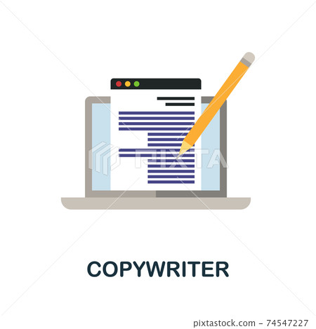 Copywriter flat icon. Color simple element from freelance collection. Creative Copywriter icon for web design, templates, infographics and more Copywriter flat icon. Color simple element from freelance collection. Creative Copywriter icon for web design, templates, infographics and more 74547227