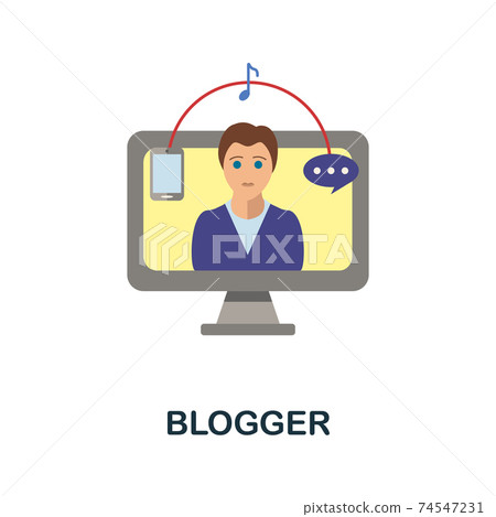Blogger flat icon. Color simple element from freelance collection. Creative Blogger icon for web design, templates, infographics and more Blogger flat icon. Color simple element from freelance collection. Creative Blogger icon for web design, templates, infographics and more 74547231