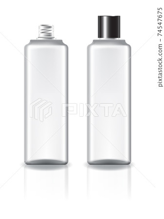 White Square Cosmetic Bottle With Black Plain Stock Illustration 74547675 Pixta