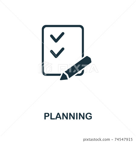 Planning icon from personal productivity collection. Simple line Planning icon for templates, web design and infographics 74547915