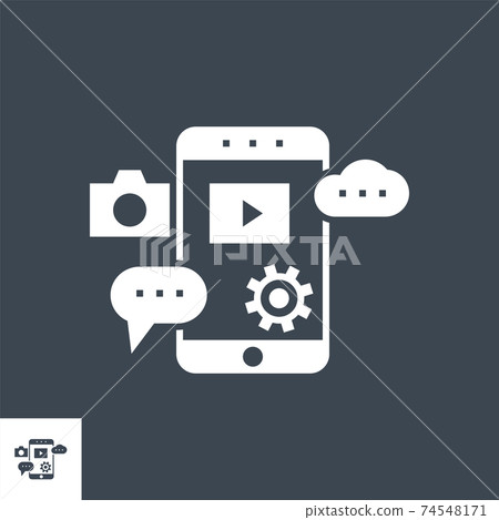 Mobile SEO Vector Glyph Icon Mobile SEO Vector Glyph Icon 74548171