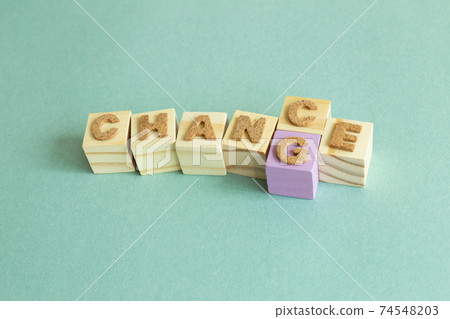 Wood block. Word change to chance. Opportunity, development concept Wood block. Word change to chance. Opportunity, development concept 74548203