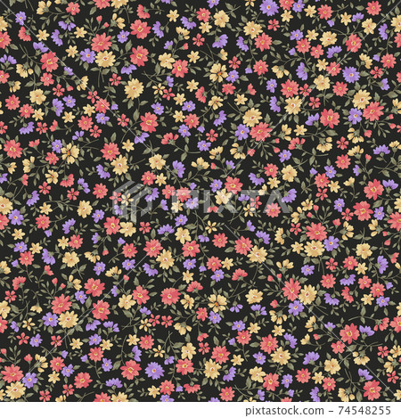 Cute Liberty-like florets pattern, - Stock Illustration [74548255] - PIXTA