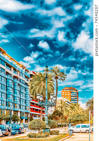 Cityscape of Valencia - third size population  city in Spain. 74548287