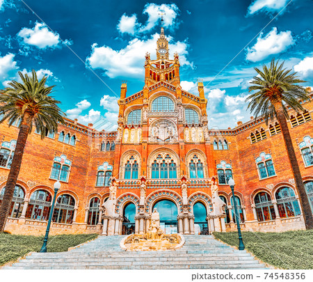 Hospital Sant Pau Recinte Modernista. Barcelona, Catalonia, Spain 74548356