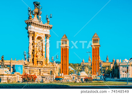 Panorama Square of Spain (Placa De Espanya),in Barcelona - capi Panorama Square of Spain (Placa De Espanya),in Barcelona - capi 74548549