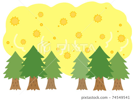 Cedar pollen scattering illustration material Cedar pollen scattering illustration material 74549541