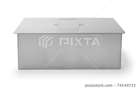 Steel smoker box isolated. Steel smoker box isolated. 74549733
