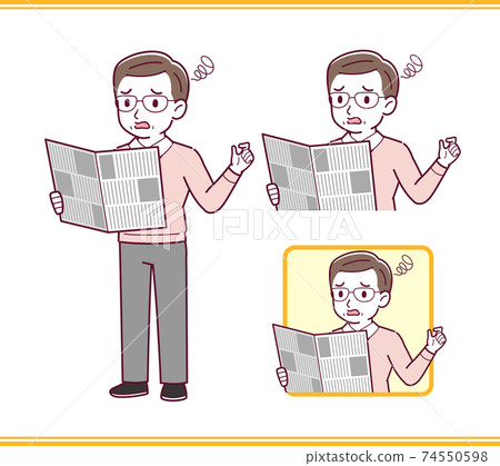 矢量 一組 銀髮族 74550598