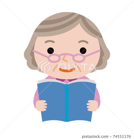 Grandmother reading a book - Stock Illustration [74551176] - PIXTA