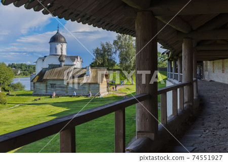 Ancient historical old Ladoga fortress in the village of Staraya Ladoga - Leningrad region Russia 74551927