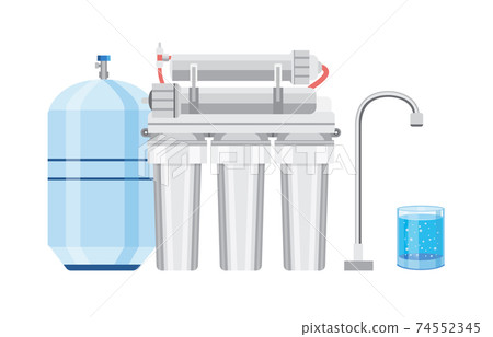 Set of modern water filters a flat vector isolated illustration. 74552345