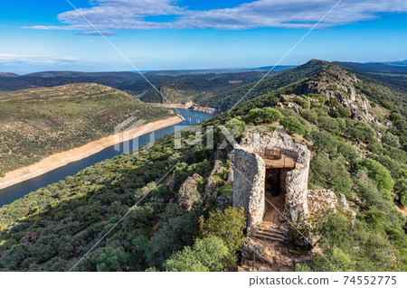 Castle of the Monfrague National Park, Caceres in Extremadura Spain Castle of the Monfrague National Park, Caceres in Extremadura Spain 74552775