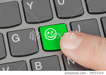 Computer keyboard with smile key 74553154