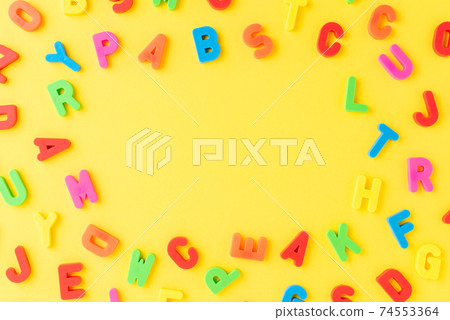 School background with colourful letters and copyspace 74553364
