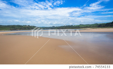 Beach Middle River Mouth Flowing 74554133