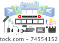 Video, video editing, shooting, image, TV, movie, vtr, equipment, illustration set 74554152