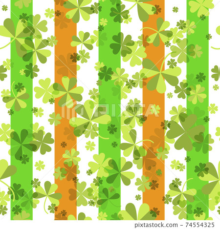St Patrick's Day background. Seamless shamrock pattern. Ireland symbol pattern. Vector illustration 74554325