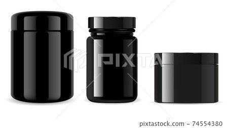 Black jar Black glass cosmetic bottle glossy blank Black jar Black glass cosmetic bottle glossy blank 74554380
