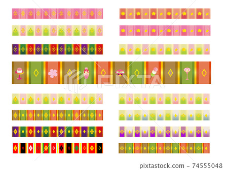 Illustration material: Japanese pattern set Hinamatsuri pedestal for chicks and inner lining tatami mats Illustration material: Japanese pattern set Hinamatsuri pedestal for chicks and inner lining tatami mats 74555048
