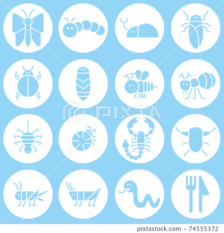 Simple insect food icon set Simple insect food icon set 74555372