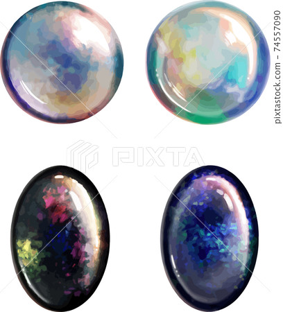 Opal loose 4 types set vector material Opal loose 4 types set vector material 74557090