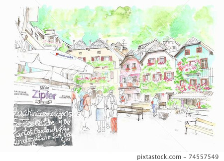 World heritage cityscape, Hallstatt, Austria 74557549