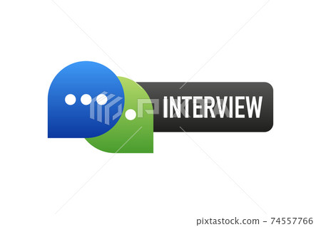 Interview banner on white background. Live chat. Vector illustration. Interview banner on white background. Live chat. Vector illustration. 74557766